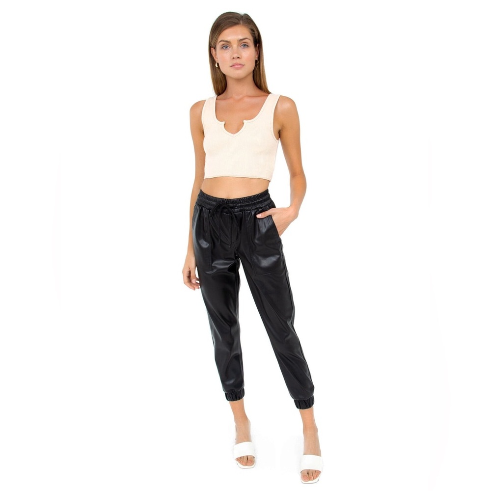 BLANK NYC Edgy  Faux Leather Joggers
